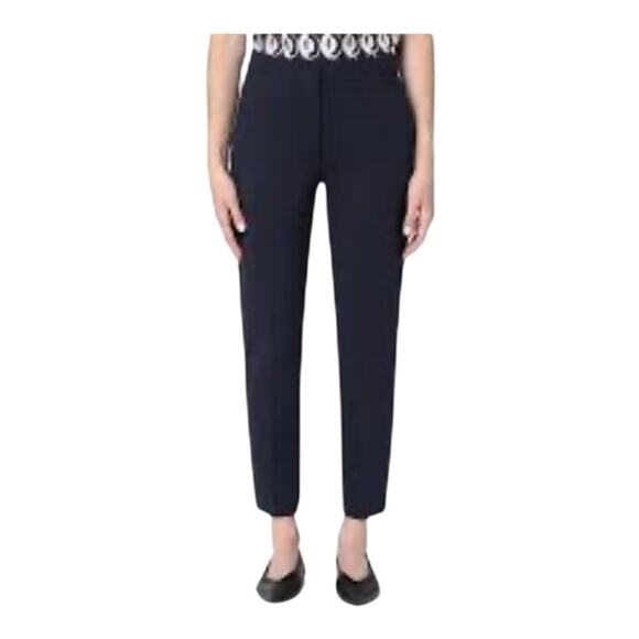 MaxMara Navy Blue Viscose Blend Cropped Trousers - Picture 1 of 4